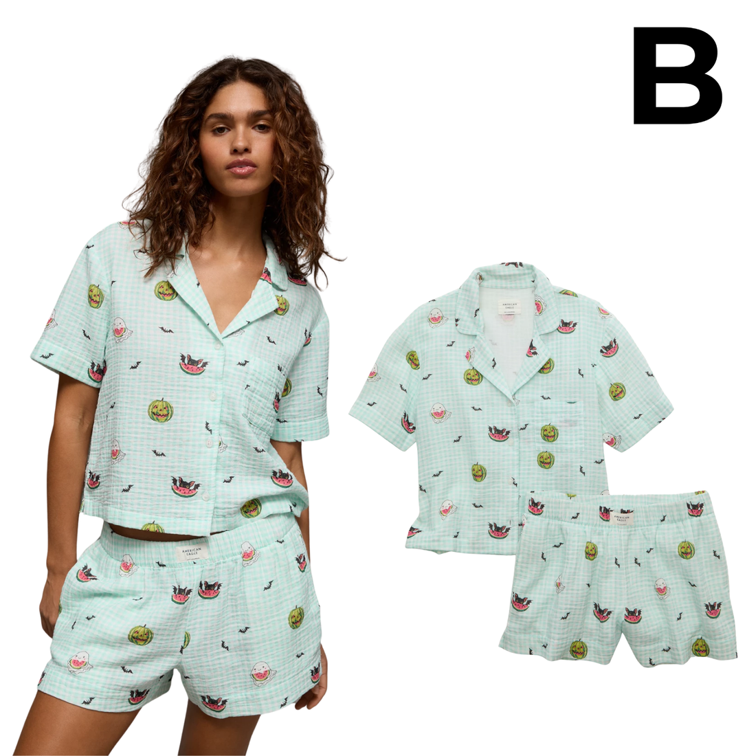 AE Cotton Gauze Short-Sleeve PJ Set **PREVENTA HOY TIENE -25%**