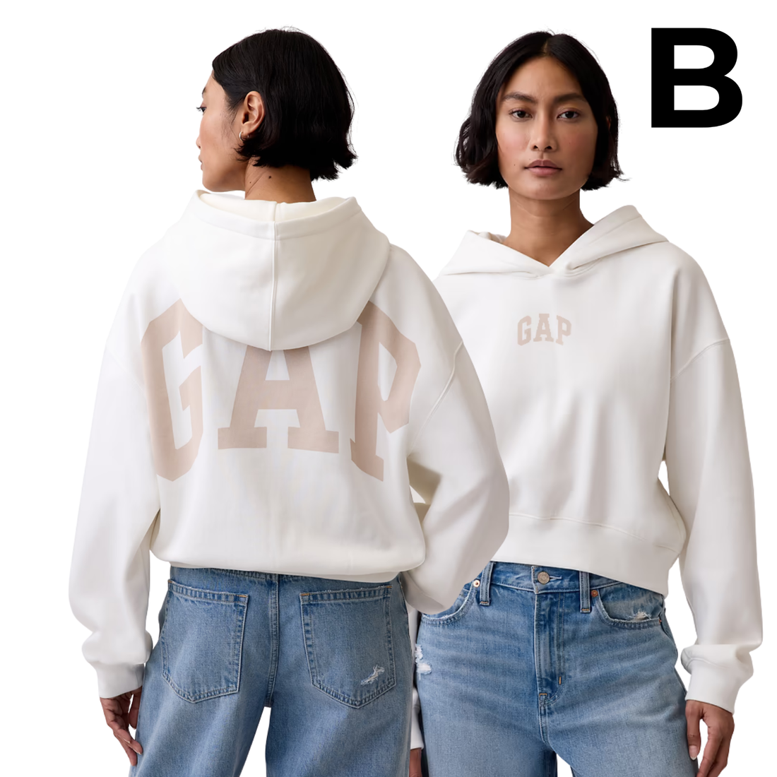 VintageSoft Crop Logo Hoodie - NEW OFF WHITE PREVENTA
