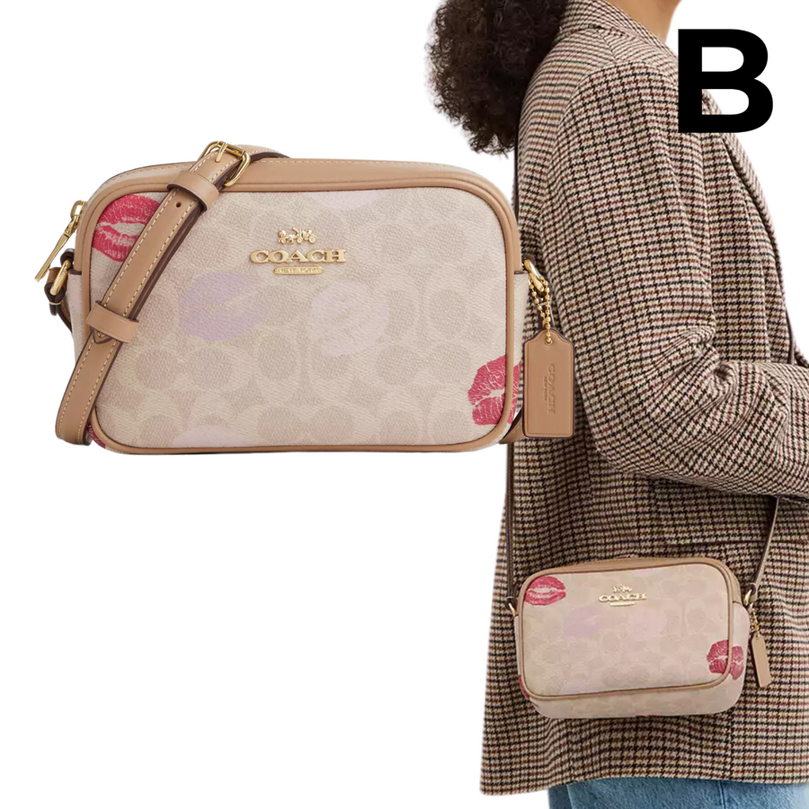 Mini Jamie Camera Bag In Signature Canvas With Lips Print PREVENTA