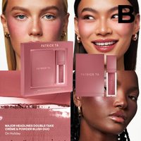 Patrick's Glow and Gloss Set: Major Headlines Blush Duo and Plumping Lip Gloss Makeup Gift Set