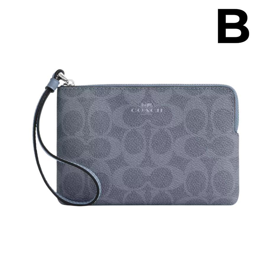 Corner Zip Wristlet With Signature Canvas **PREVENTA**