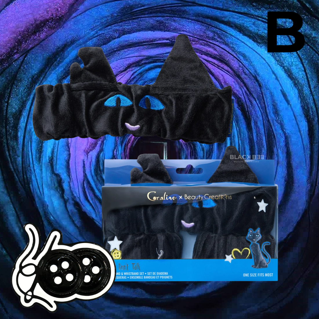 Conjunto de Diadema y pulsera Coraline x Beauty Creations Cats don't talk (VENTA EXLUSIVA ONLINE ENVIANDO DE 7 A 14 DIAS HÁBILES)