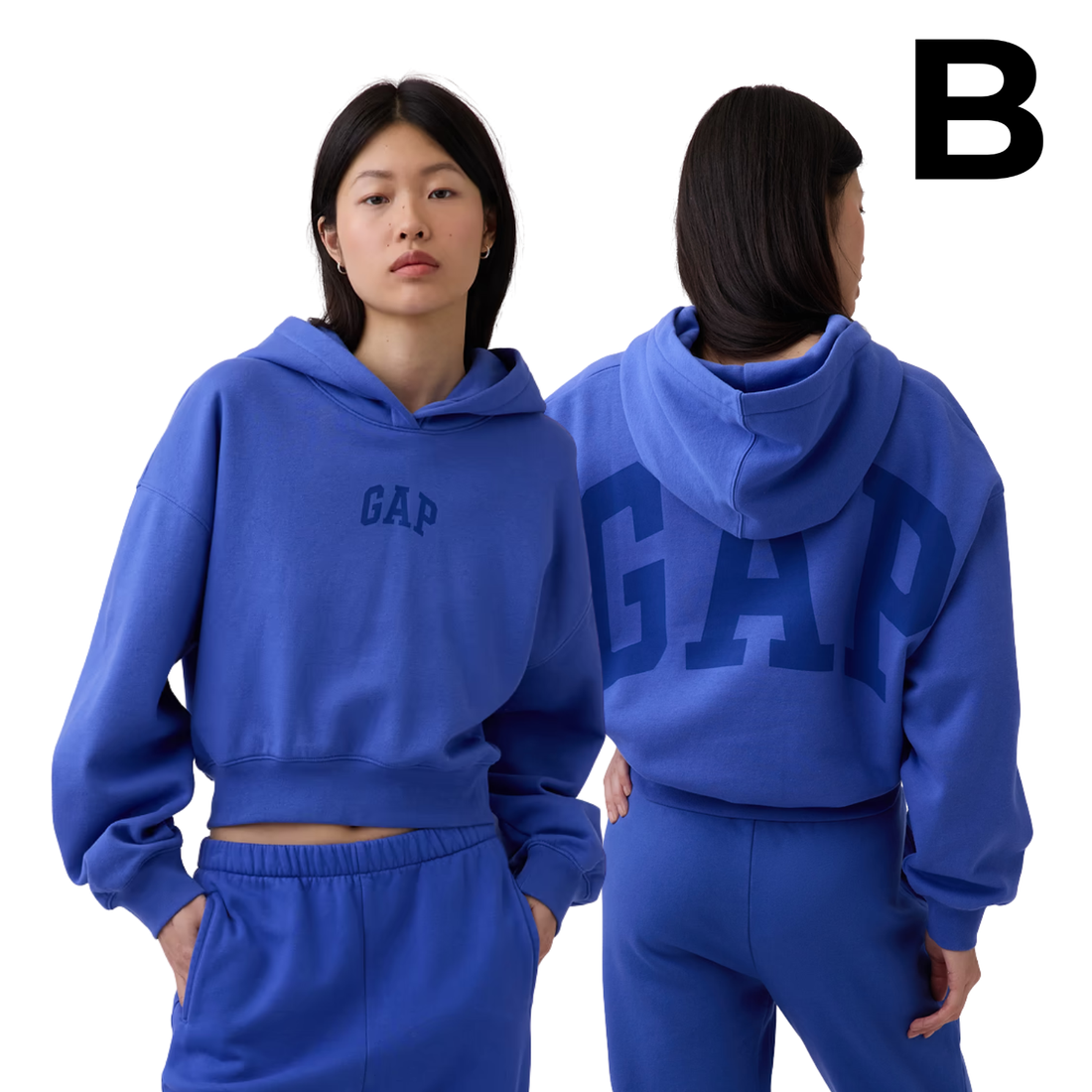 VintageSoft Oversized Crop Logo Hoodie - DAZZLING BLUE PREVENTA