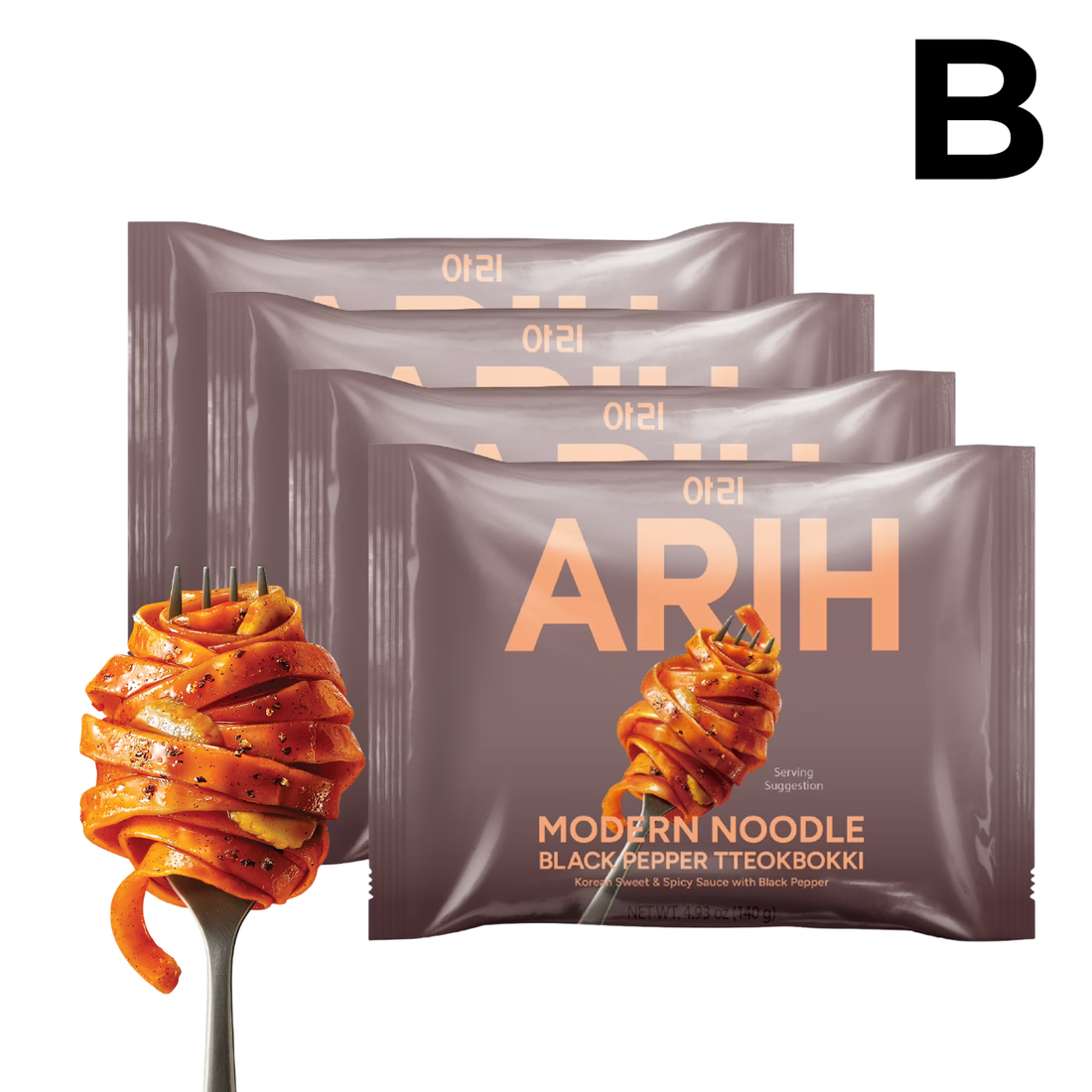 ARIH Modern Noodles, Western-Korean Fusion Soup-Less Noodles, Vongole, PAQUETE 4 PIEZAS **PREVENTA**