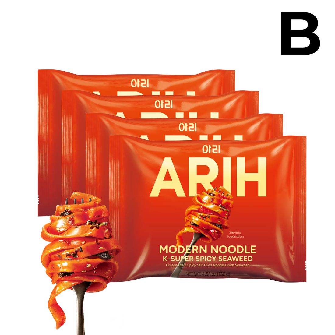 ARIH Modern Noodles, Western-Korean Fusion Soup-Less Noodles, Vongole, PAQUETE 4 PIEZAS **PREVENTA**