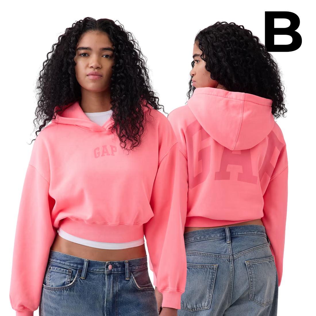 VintageSoft Oversized Crop Logo Hoodie - SASSY PINK PREVENTA
