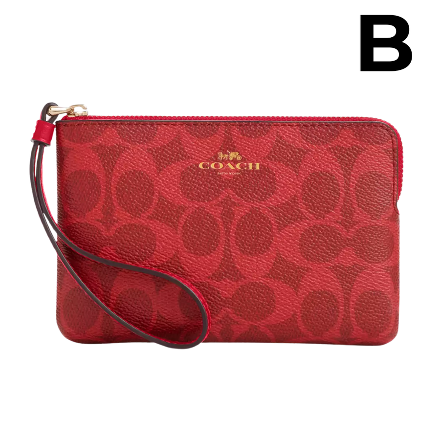 Corner Zip Wristlet With Signature Canvas **PREVENTA**