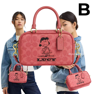 Coach X Peanuts Satchel Crossbody Bag In Signature Canvas With Charlie Brown PREVENTA