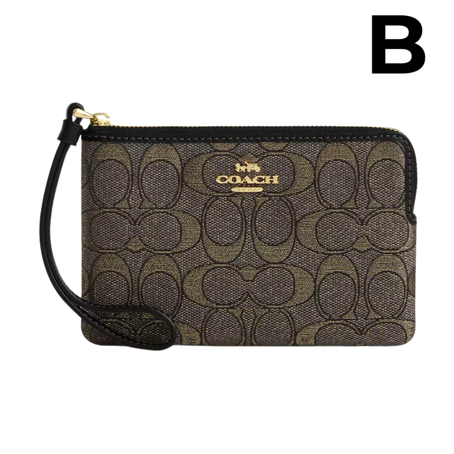 Corner Zip Wristlet With Signature Canvas **PREVENTA**