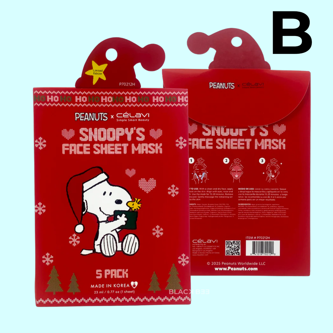 SNOOPY´S FACE SHEET MASK 5 PCS