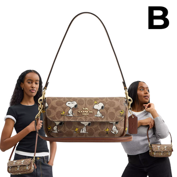 Coach X Peanuts Hailey Flap Bag In Signature Canvas With Snoopy Print PREVENTA