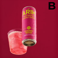 ARIH Postbiotic Energy Drink, Zero Sugar Clean Energy Drink with 100mg Natural Caffeine, Blush Berry, 12 fl oz INDIVIDUAL **PREVENTA**