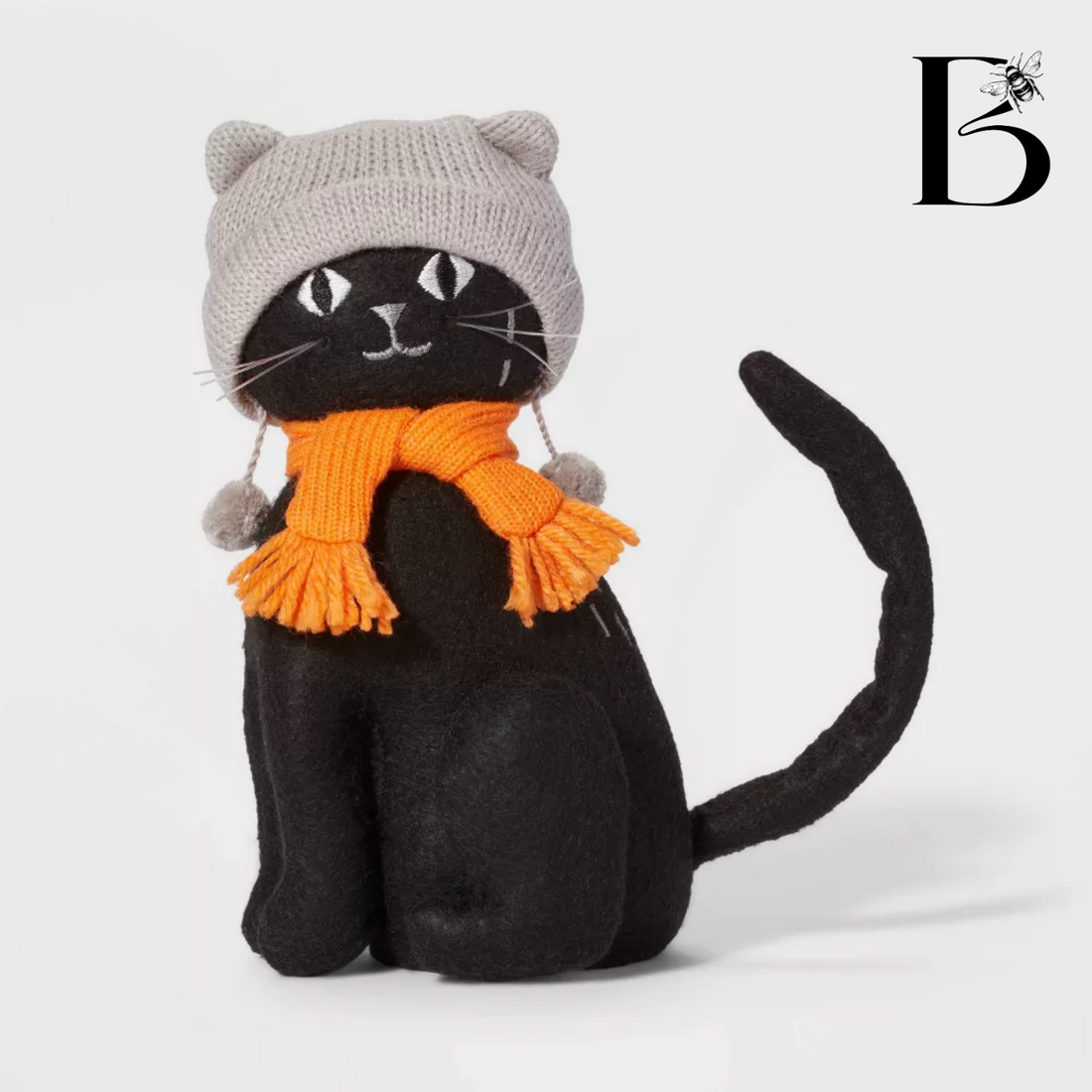 Harvest Plush Cat Decorative Figurine