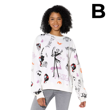 Women's Nightmare Scribbles Fleece Graphic Sweatshirt - White PREVENTA