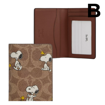 Coach X Peanuts Id Card Wallet In Signature Canvas With Snoopy Print PREVENTA