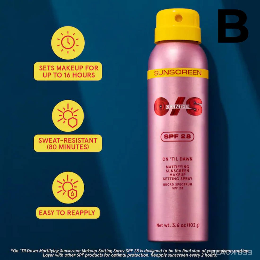 On 'Til Dawn Mattifying Sunscreen Makeup Setting Spray SPF 28 PREVENTA