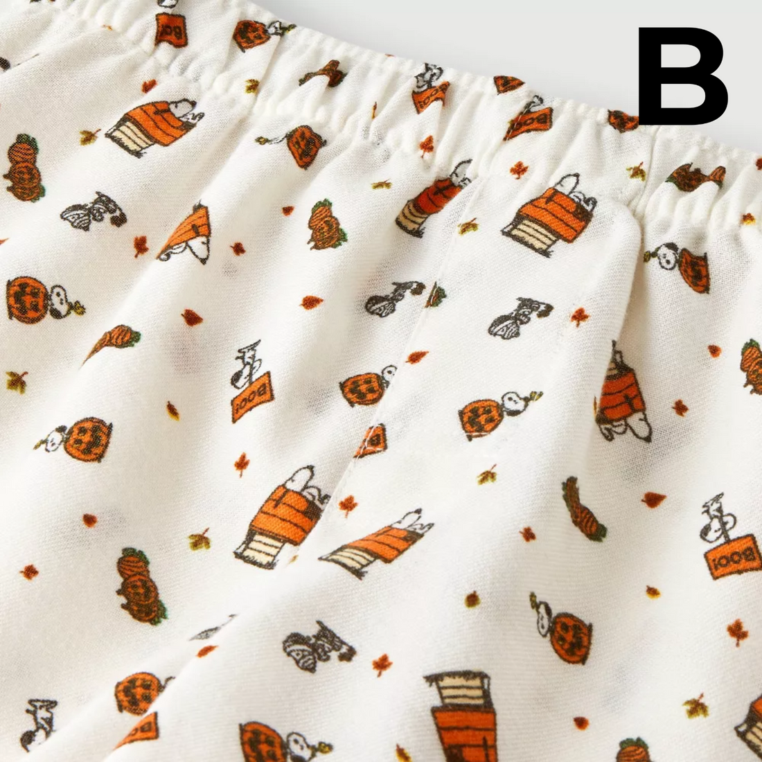 Girls' Oversized Halloween Snoopy T-Shirt and Boxer Pajama Set - White