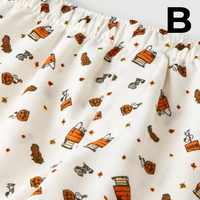 Girls' Oversized Halloween Snoopy T-Shirt and Boxer Pajama Set - White