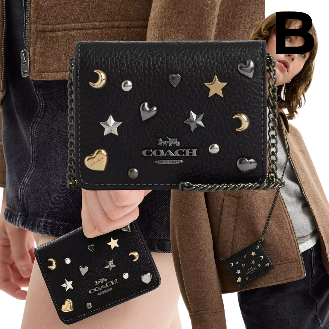 Mini Wallet On A Chain With Rivets PREVENTA