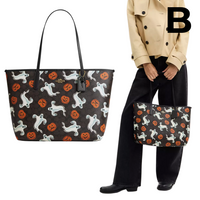 City Tote Bag In Signature Canvas With Halloween Print PREVENTA
