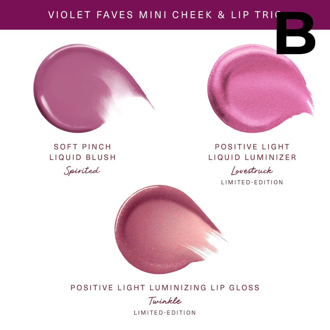Violet Faves Mini Cheek and Lip Trio Makeup Gift Set **PREVENTA FINALIZA 20 SEPTIEMBRE**
