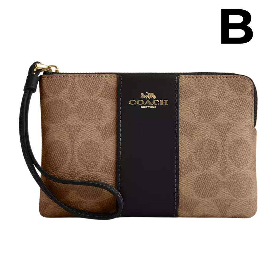 Corner Zip Wristlet With Signature Canvas **PREVENTA**