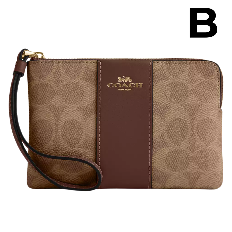 Corner Zip Wristlet With Signature Canvas **PREVENTA**