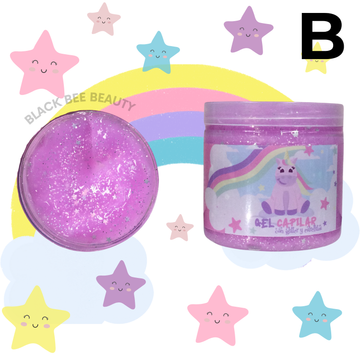 GEL CAPILAR CON GLITTER Y ESTRELLITAS