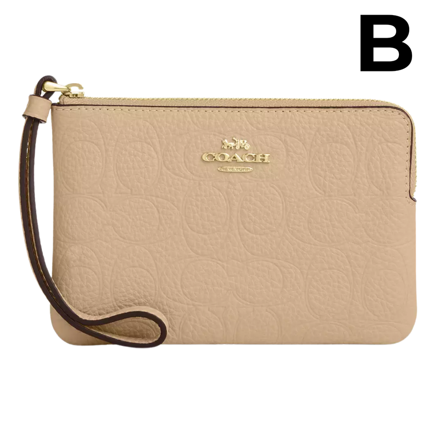 Corner Zip Wristlet With Signature Canvas **PREVENTA**