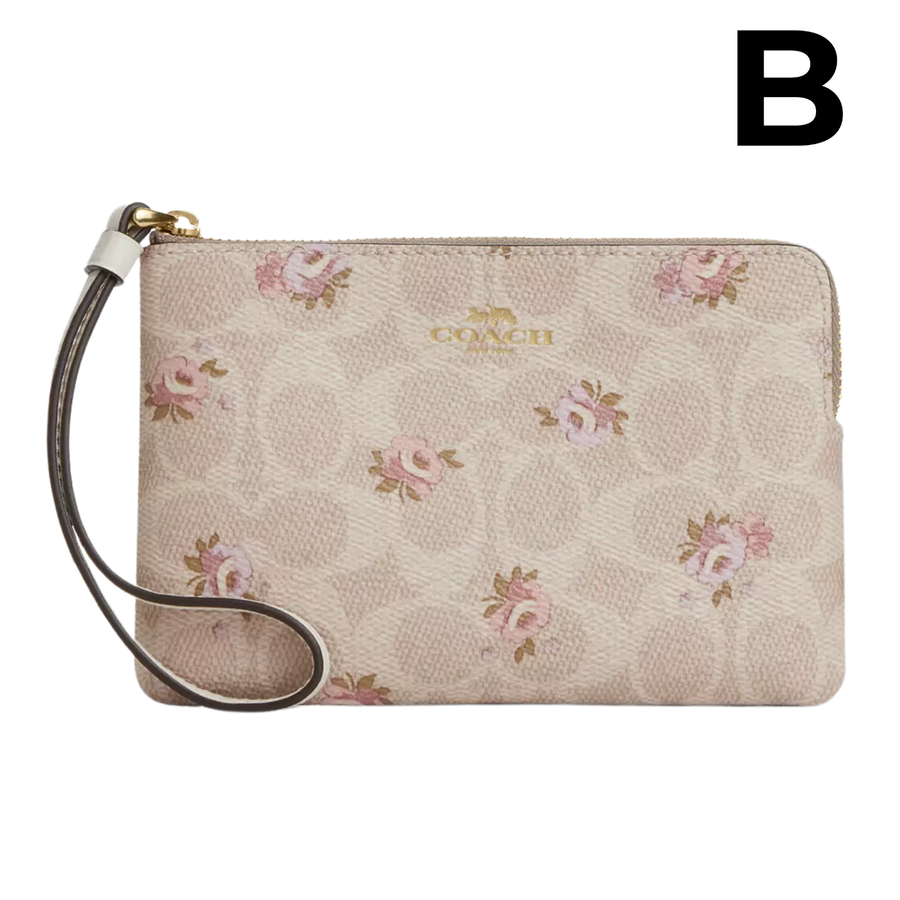 Corner Zip Wristlet With Signature Canvas **PREVENTA**