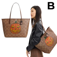 City Tote Bag In Signature Canvas With Halloween Print PREVENTA