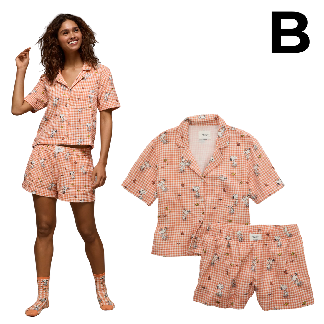 AE Snoopy Cotton Gauze Short-Sleeve PJ Set **PREVENTA HOY TUVO -40%**
