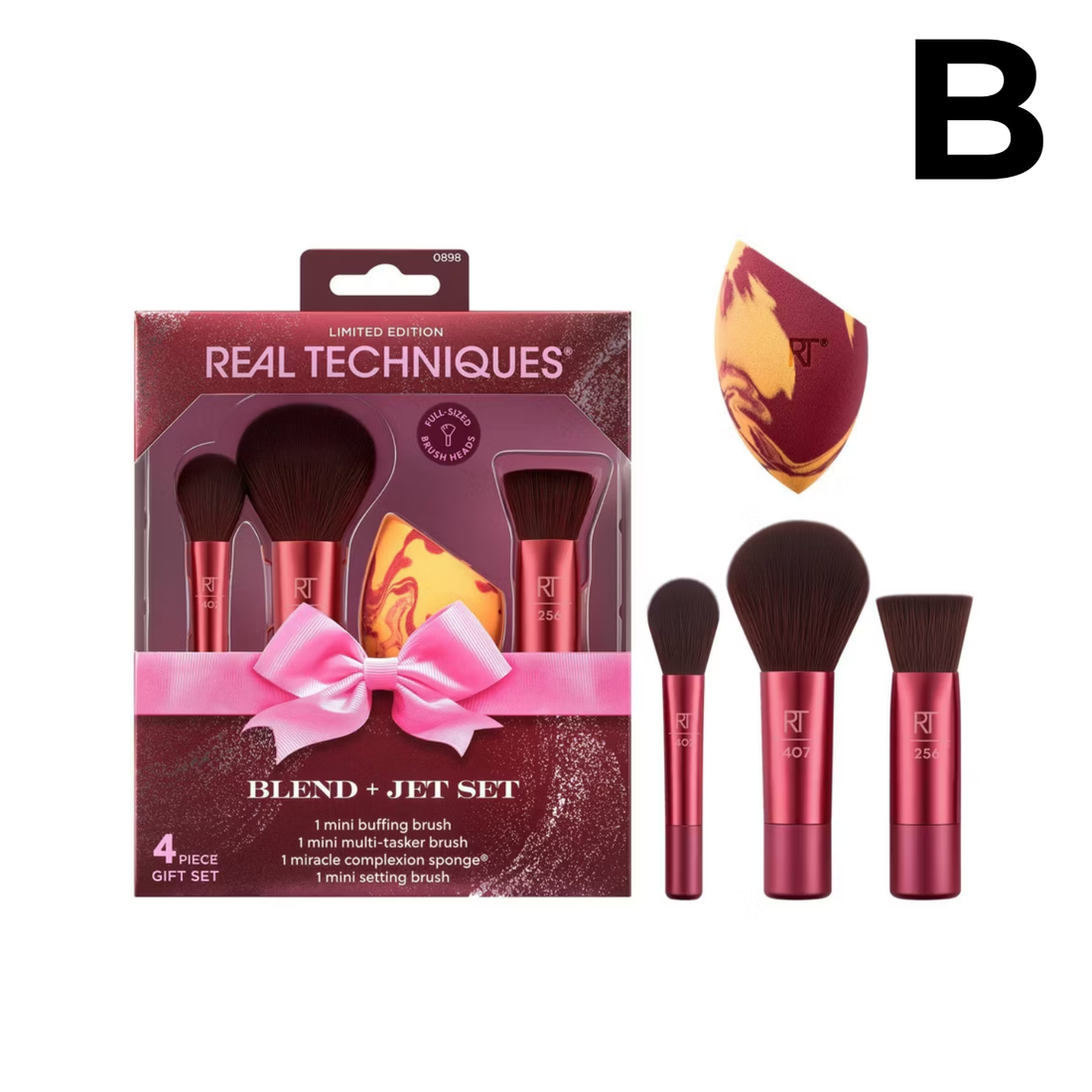Real Techniques Mini Make Up Brush And Sponge Gift Set - 4ct