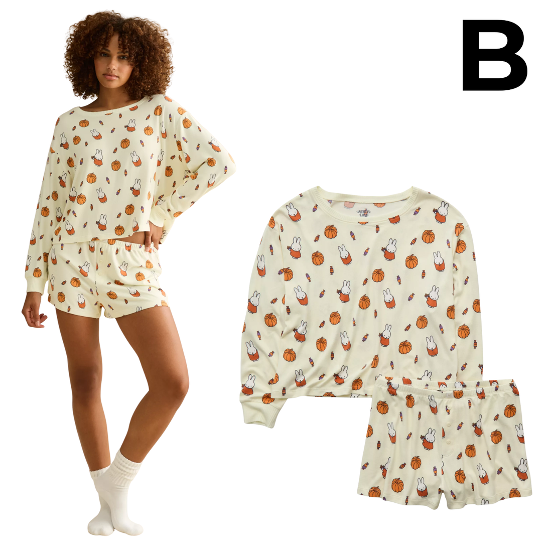 AE Luxe Plush Miffy Long Sleeve + Short PJ Set **PREVENTA HOY TIENE -10%**