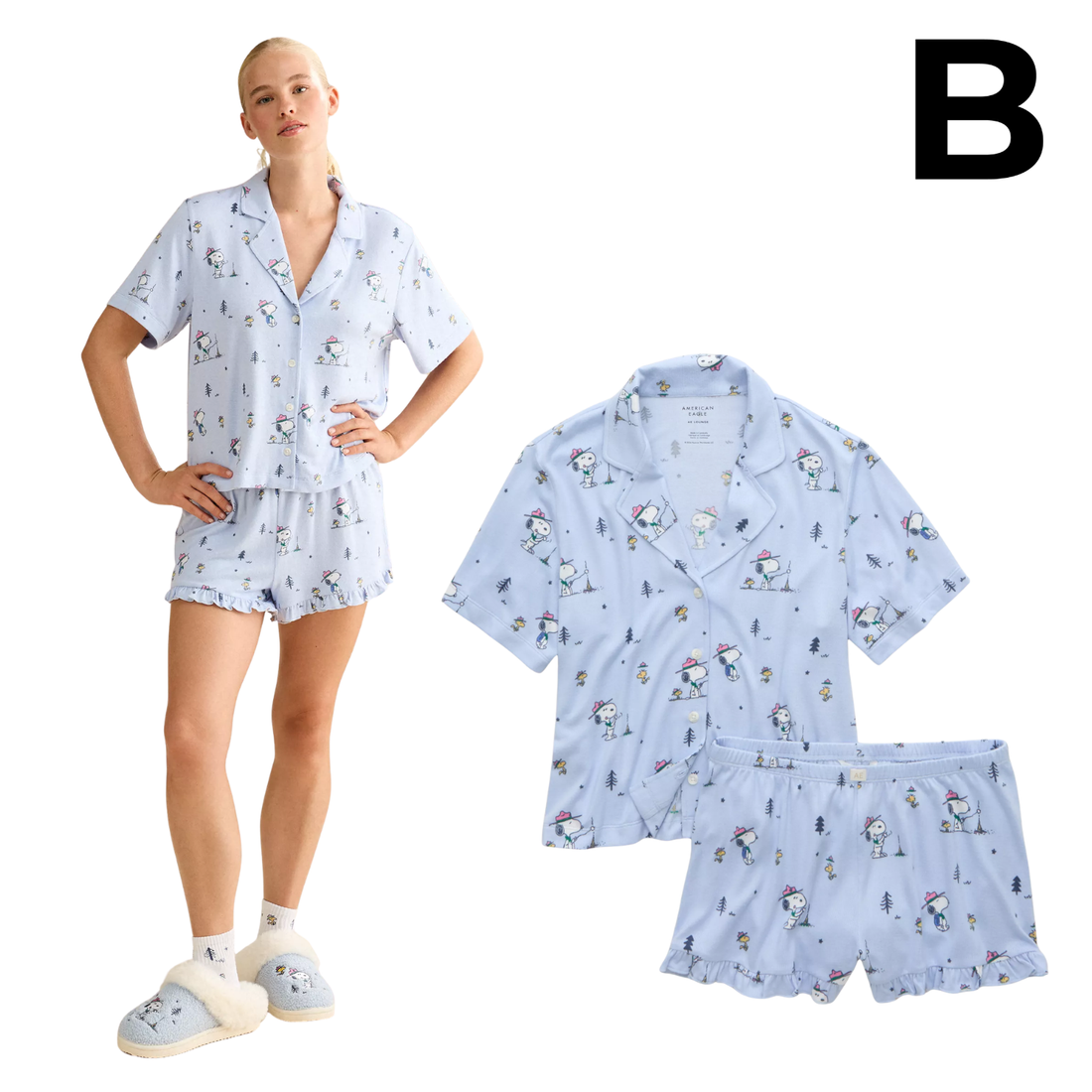 AE Luxe Plush Snoopy Button-Up PJ Set **PREVENTA HOY NO TIENE DESCUENTO ADICIONAL**