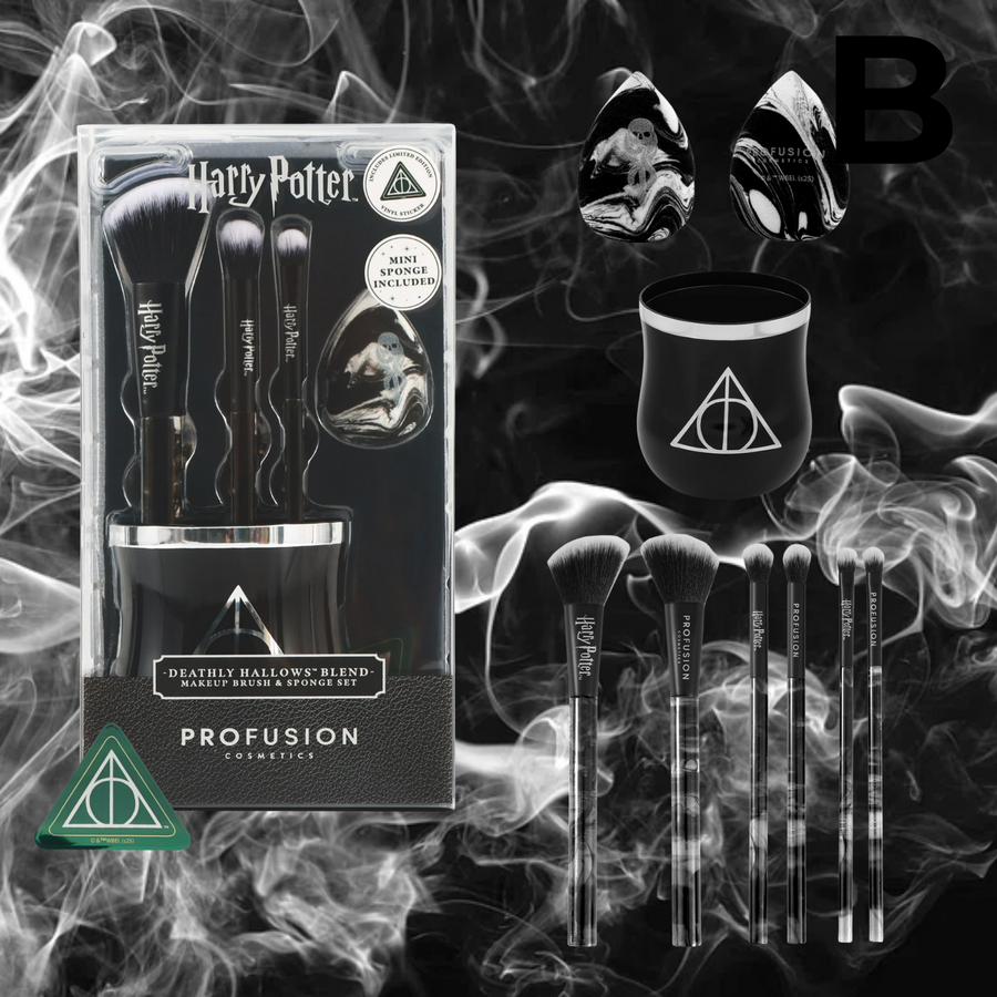 Profusion Cosmetics Harry Potter Deathly Hallows™ Blend Makeup Brush & Sponge Set - 5 pc PREVENTA
