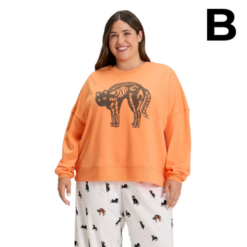 Women's Halloween Fleece Pajama Sweatshirt - Hyde and EEK! Boutique™ PREVENTA