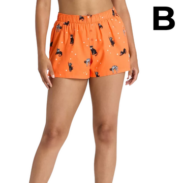 Women's Halloween Flannel Boxer Pajama Shorts - Hyde and EEK! Boutique™ PREVENTA