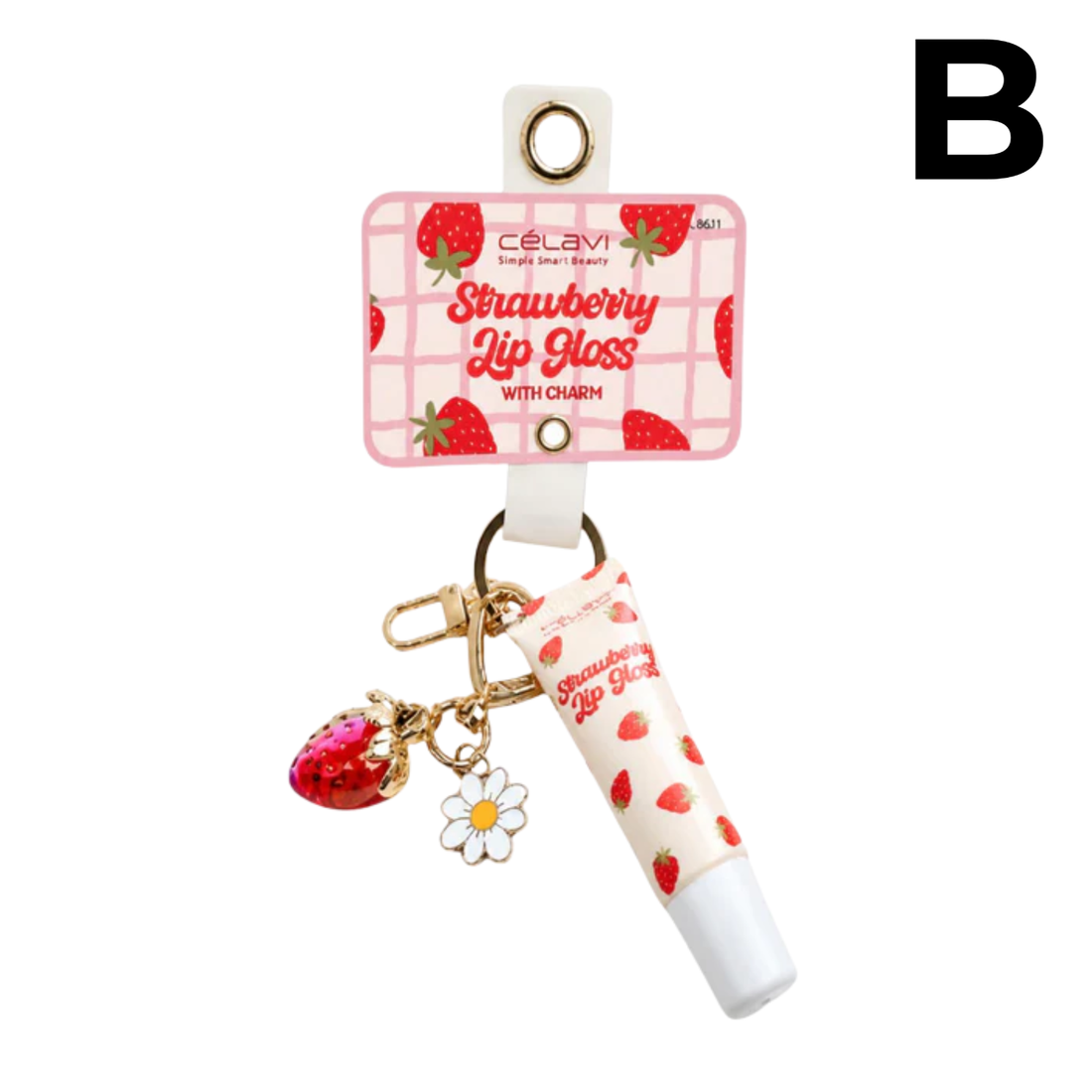 STRAWBERRY LIP GLOSS WHITH CHARM