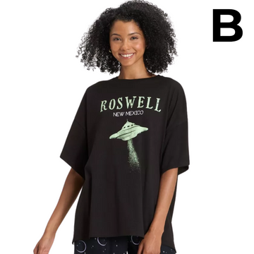 Women's Halloween Oversized Sleep T-Shirt - Hyde and EEK! Boutique™ PREVENTA