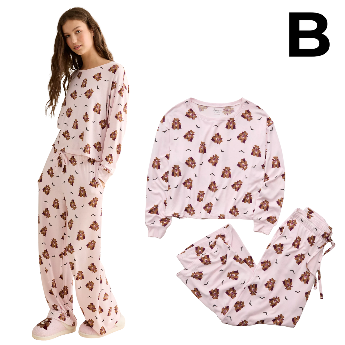 AE Luxe Plush Long Sleeve + Pant PJ Set **PREVENTA HOY TIENE -50%**