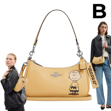 Coach X Peanuts Teri Shoulder Bag With Charlie Brown PREVENTA