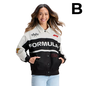 Women's F1 Graphic Jacket - Black/White PREVENTA